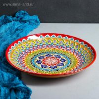 Ляган Риштанская Керамика "Узоры", 32 см, красный Ляган Риштанская Керамика "Узоры", 32 см, красный