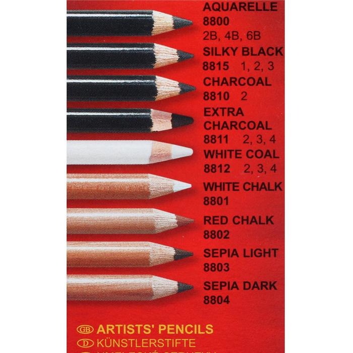 Карандаш художественный чернографитный акварельный 7.5 мм, Koh-I-Noor GIOCONDA 8800 4В, L=175 мм Карандаш художественный чернографитный акварельный 7.5 мм, Koh-I-Noor GIOCONDA 8800 4В, L=175 мм