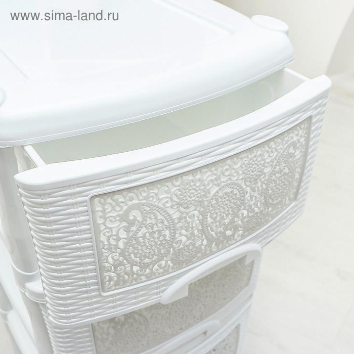 Комод 4-х секционный &laquo;Ажур&raquo;, цвет белый