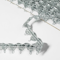 Тесьма декоративная, 15 мм, 10 ± 1 м, цвет серебряный Тесьма декоративная, 15 мм, 10 ± 1 м, цвет серебряный