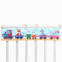 Бортик на кроватку &laquo;Паровозик&raquo; 14х70 см, Крошка Я