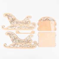 Шкатулка дерево для конфет "Новогодние Сани" 25х12х12,5 см (набор 5 деталей) Шкатулка дерево для конфет "Новогодние Сани" 25х12х12,5 см (набор 5 деталей)