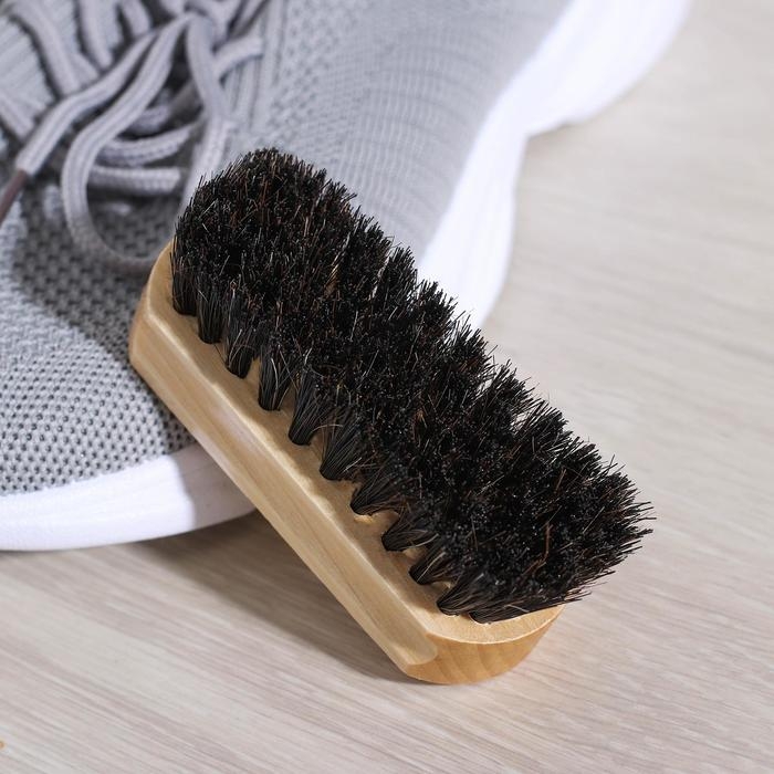 Щётка для обуви, 9×3,5 см, конский волос Щётка для обуви, 9×3,5 см, конский волос