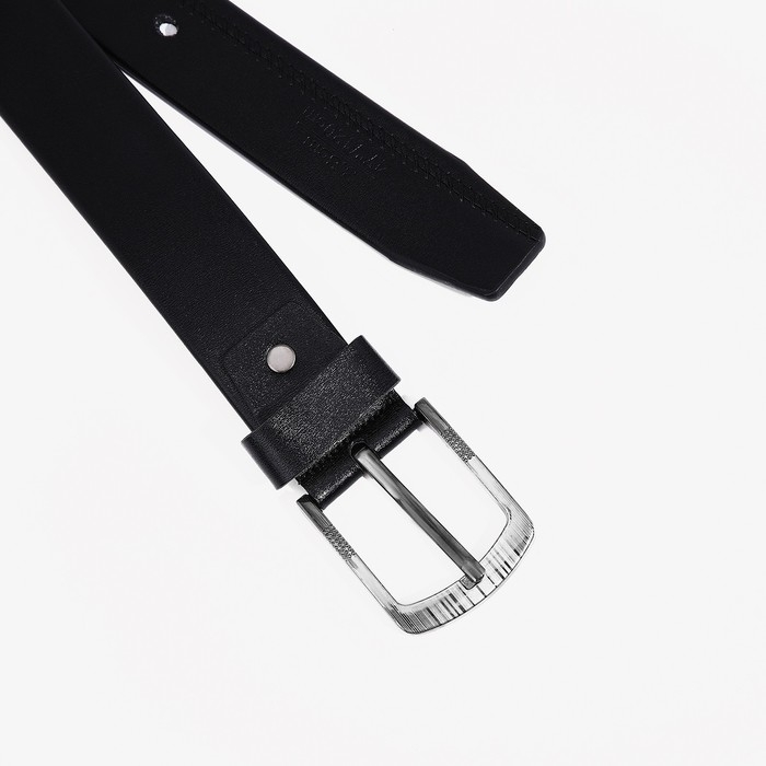 Ремень мужской, ширина 3.5 см, винт, пряжка металл, цвет чёрный Ремень мужской, ширина 3.5 см, винт, пряжка металл, цвет чёрный