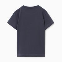 Футболка детская MINAKU: Exclusive print, цвет графитовый, рост 110 см