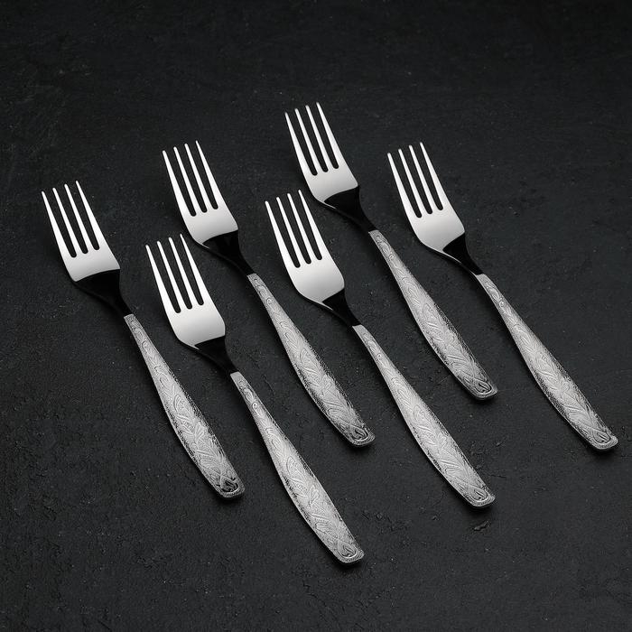 Вилка столовая &laquo;Уралочка&raquo;, длина 19,5 см, толщина 2 мм, цвет серебряный