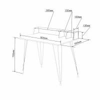 Стол письменный Liverpool 90х50х75 см, дуб крафт золотой, чёрный