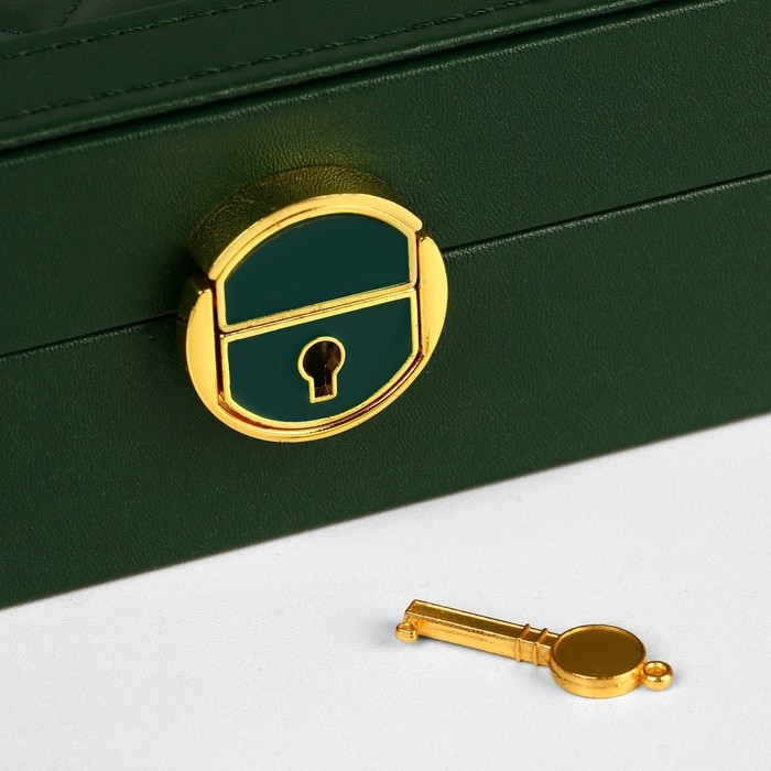 Подставка для украшений &laquo;Шкатулка&raquo; 1 ярус, 17&times;23&times;6,5 см, цвет зелёный