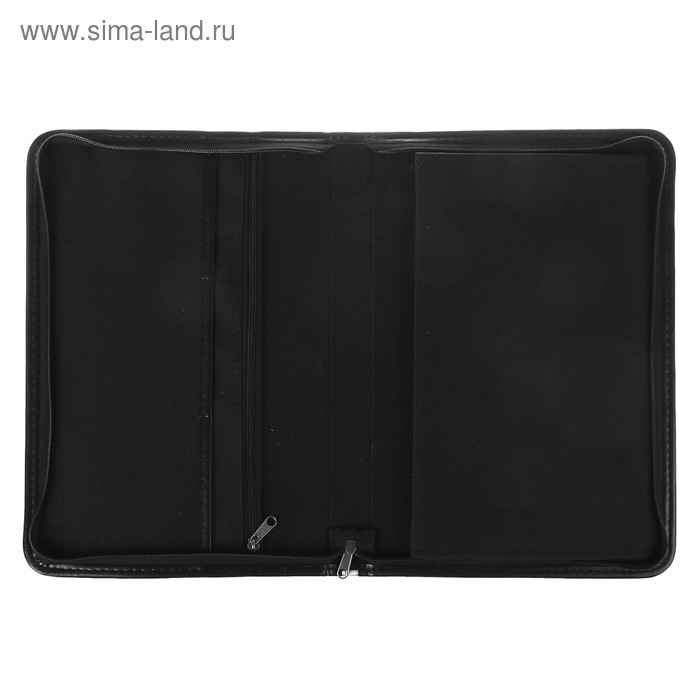 Пaпка деловая, искусственная кожа, для бумаг, 360 х 260 х 30 мм, 6Л35 "Лайт", чёрная