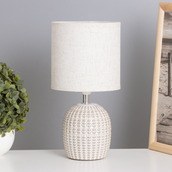 Лампа настольная Лампа настольная "Иона" 1х40Вт Е14 серый 13х13х25см