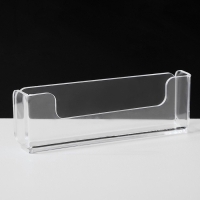 Подставка под визитки, 9,8×1,8×3 см, оргстекло 2 мм, В ЗАЩИТНОЙ ПЛЁНКЕ Подставка под визитки, 9,8×1,8×3 см, оргстекло 2 мм, В ЗАЩИТНОЙ ПЛЁНКЕ