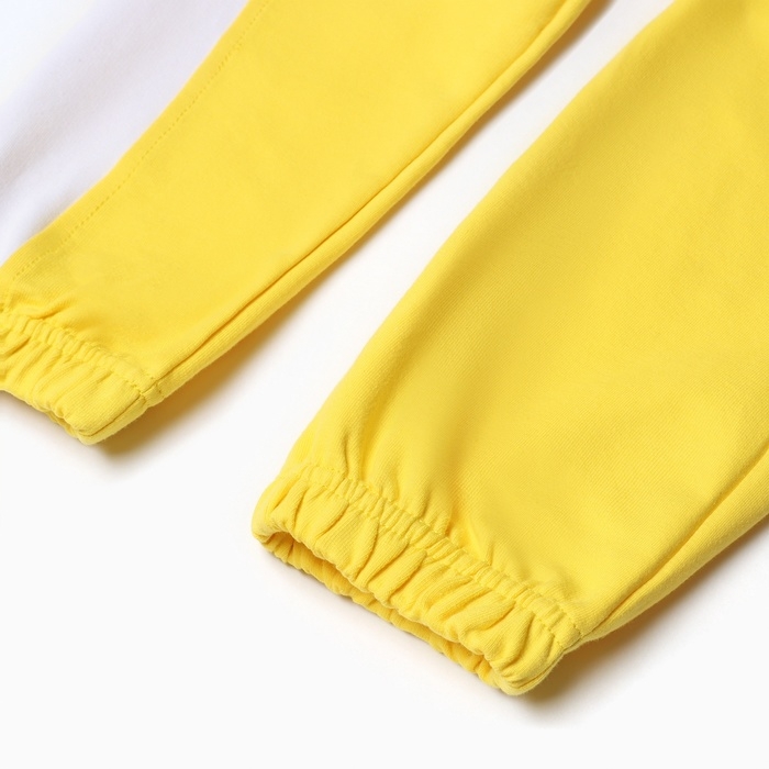 Комплект для девочки (толстовка, брюки ), цвет жёлтый, рост 92 см