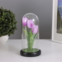 Ночник &laquo;Тюльпаны&raquo; LED 3хААА сиреневый 10,5х10,5х22см