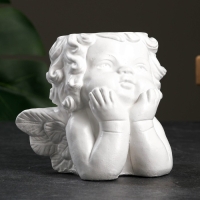 Кашпо - органайзер "Мечтающий ангел" белый, 10см Кашпо - органайзер "Мечтающий ангел" белый, 10см