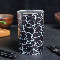 Подставка для ножей с наполнителем Доляна «Кракле», 14×9 см, цвет чёрный Подставка для ножей с наполнителем Доляна «Кракле», 14×9 см, цвет чёрный