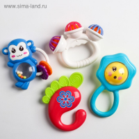 Набор погремушек «Радость малыша», с эластичными деталями, 6 шт, цвет МИКС, Крошка Я Набор погремушек «Радость малыша», с эластичными деталями, 6 шт, цвет МИКС, Крошка Я