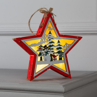 Светодиодная фигура &laquo;Снеговик в лесу&raquo; 22 &times; 22 &times; 4 см, дерево, батарейки АААх2 (не в комплекте), свечение тёплое белое