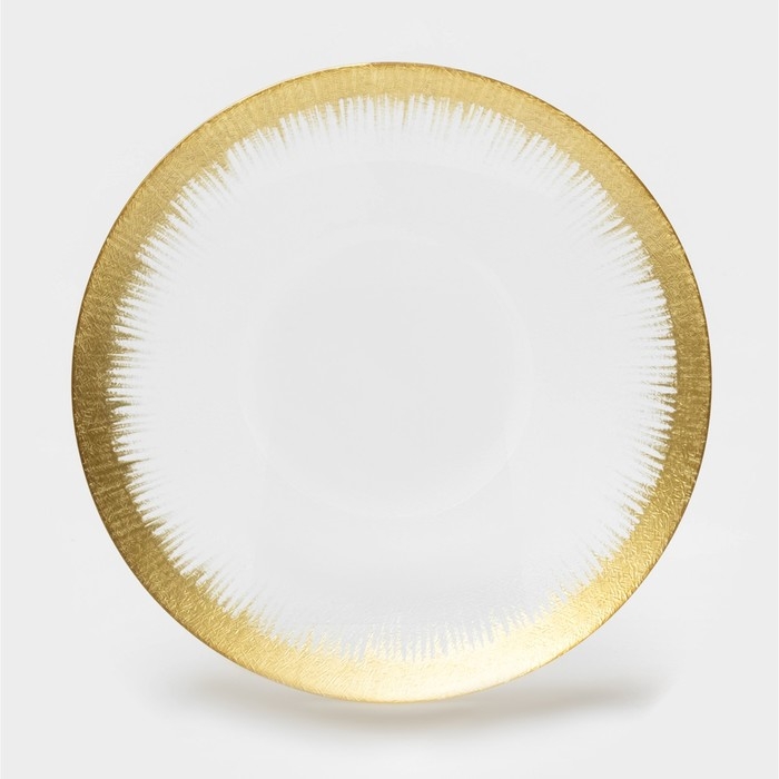 Тарелка стеклянная &laquo;Бурлеск&raquo;, d=27 см, цвет золотой