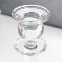 Подсвечник стекло на1 свечу "Классика на ножке" прозрачный d=2,4 см 7х7х17,2 см