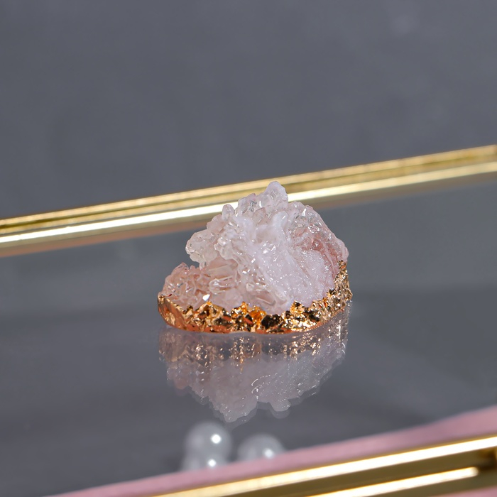 Органайзер для хранения «Кристалл», с крышкой, стеклянный, 1 секция, 20 × 16,8 × 9 см, цвет прозрачный/медный/розовый Органайзер для хранения «Кристалл», с крышкой, стеклянный, 1 секция, 20 × 16,8 × 9 см, цвет прозрачный/медный/розовый