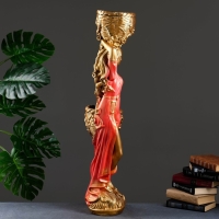 Фигура "Девушка с двумя кашпо" красная, 24х30х96см