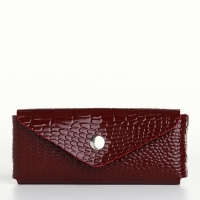 Ключница карманная на кнопке TEXTURA, длина 15 см, кольцо, цвет бордовый