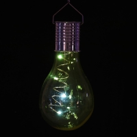 Садовый светильник на солнечной батарее &laquo;Лампочка жёлтая&raquo;, 8 &times; 14 &times; 8 см, 5 LED, свечение белое