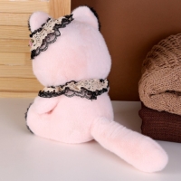 Мягкая игрушка «Котик» с бусинами, 22 см, цвет розовый Мягкая игрушка «Котик» с бусинами, 22 см, цвет розовый