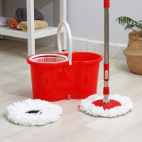 Швабра с отжимом и ведро на колёсиках с пластиковой центрифугой Доляна, 14 л, швабра, запасная насадка из микрофибры, цвет МИКС Швабра с отжимом и ведро на колёсиках с пластиковой центрифугой Доляна, 14 л, швабра, запасная насадка из микрофибры, цвет МИКС