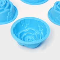 Набор форм для выпечки Доляна «Роза», силикон, 8×3,5 см, 6 шт, цвет МИКС Набор форм для выпечки Доляна «Роза», силикон, 8×3,5 см, 6 шт, цвет МИКС