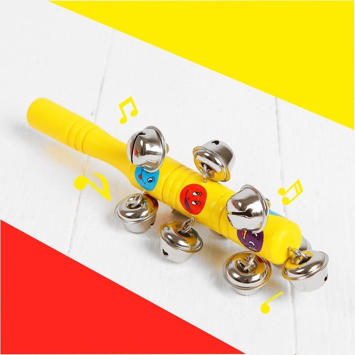 Погремушка с бубенцами &laquo;Смайлики&raquo;, цвета МИКС