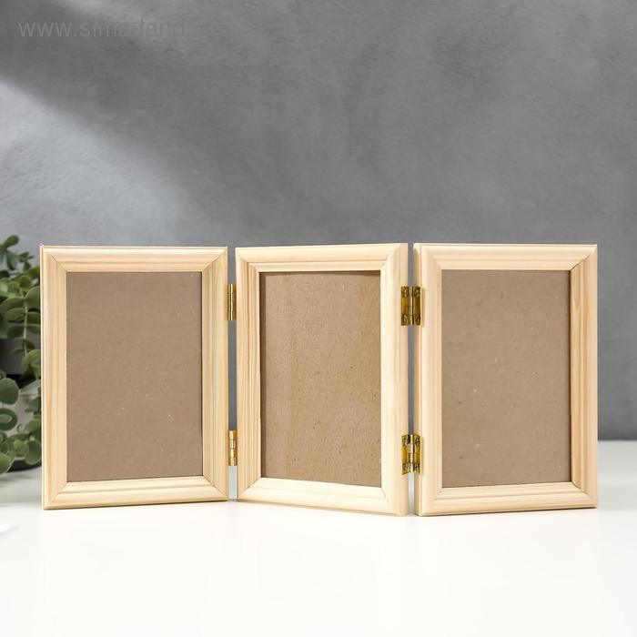 Фоторамка тройная 10х15 см №1 белое дерево Фоторамка тройная 10х15 см №1 белое дерево