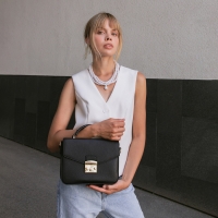 Сумка женская на клапане, TEXTURA, маленький размер, цвет чёрный Сумка женская на клапане, TEXTURA, маленький размер, цвет чёрный