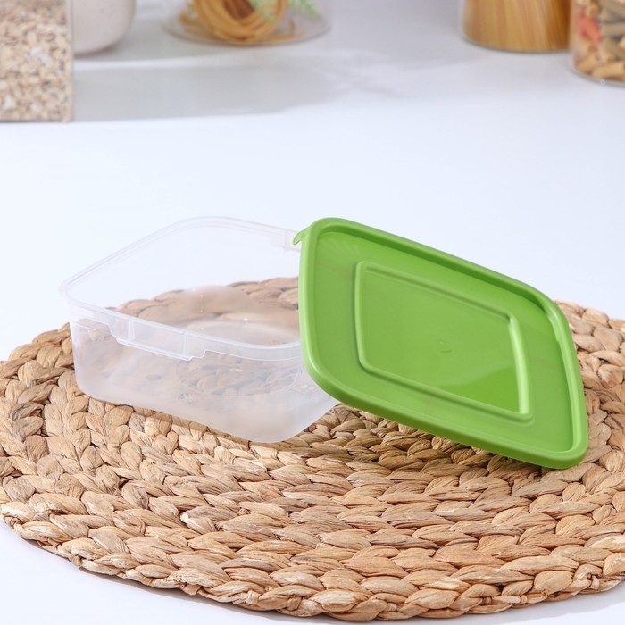 Набор пищевых контейнеров &laquo;Каскад&raquo;, 14&times;14&times;5,5 см, 700 мл, 3 шт, прозрачные, крышки микс