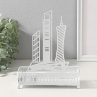 Подставка интерьерная металл "Город" белый 6,3х14,5х18,5 см Подставка интерьерная металл "Город" белый 6,3х14,5х18,5 см