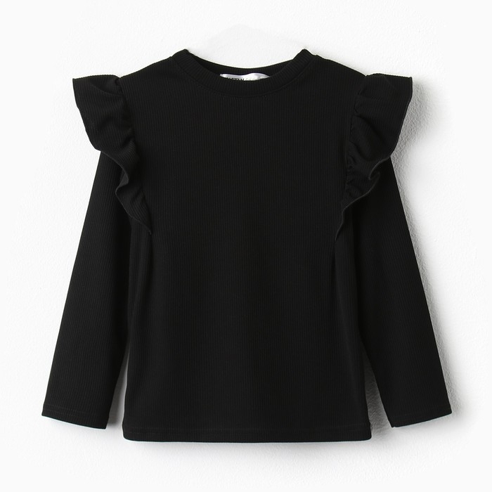 Джемпер детский с воланами KAFTAN, р. 32 (110-116 см), чёрный