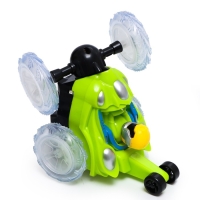 Машина-перевёртыш радиоуправляемая &laquo;Трюк&raquo;, работает от батареек, световые эффекты, цвет зелёный