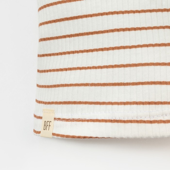 Футболка Крошка, Я BASIC LINE, рост 86-92 см, полоска бежевая