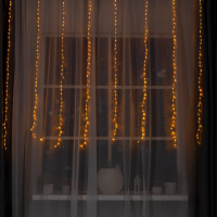 Гирлянда &laquo;Водопад&raquo; 2 &times; 1.5 м, IP20, прозрачная нить, 400 LED, свечение жёлтое, 8 режимов, 220 В