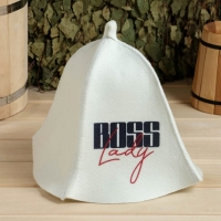 Шапка для бани принт "Boss Lady" Шапка для бани принт "Boss Lady"