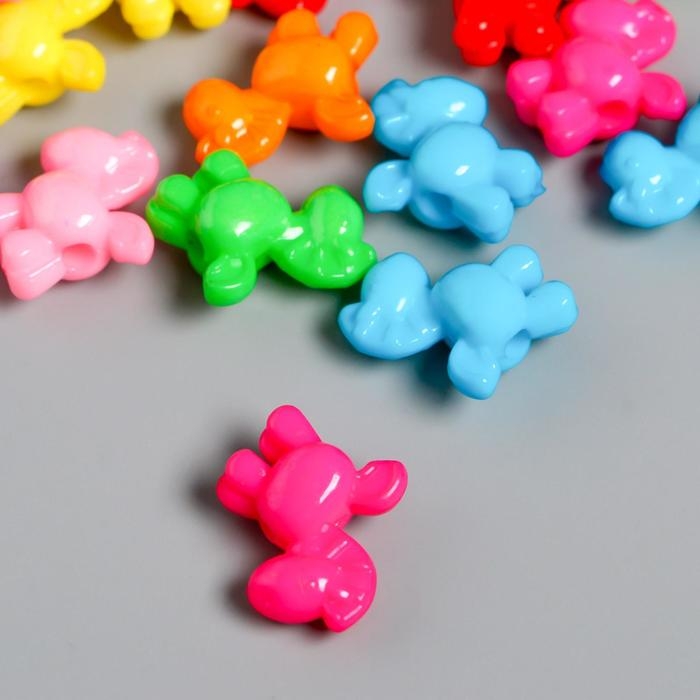 Бусины для творчества пластик "Яркие лошадки" набор 60 шт 1,5х1,5х0,6 см