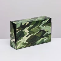 Коробка складная с окном под зефир "С 23 февраля", 25 х 15 х 7 см Коробка складная с окном под зефир "С 23 февраля", 25 х 15 х 7 см