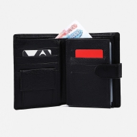 Портмоне мужское на кнопке, 3 в 1, для автодокументов, паспорта, карт, купюр, цвет чёрный Портмоне мужское на кнопке, 3 в 1, для автодокументов, паспорта, карт, купюр, цвет чёрный