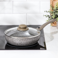 Сковорода Onyx, d=22 см, съёмная ручка, стеклянная крышка, антипригарное покрытие, цвет серый Сковорода Onyx, d=22 см, съёмная ручка, стеклянная крышка, антипригарное покрытие, цвет серый