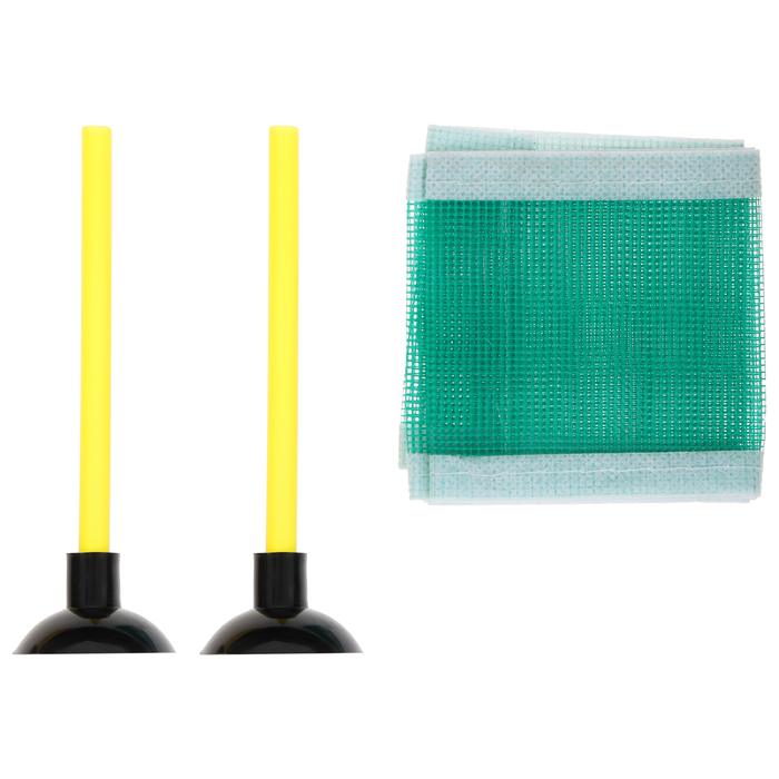 Набор для настольного тенниса детский ONLYTOP: 2 ракетки, 3 мячика, сетка, присоски 2 шт.,штатив 2 шт.