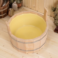 Шайка из ольхи, 12 л, двуручная, пластиковая вставка Шайка из ольхи, 12 л, двуручная, пластиковая вставка