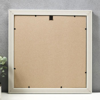 Фоторамка пластик 30х30 см, золото с белым ( пластиковый экран )