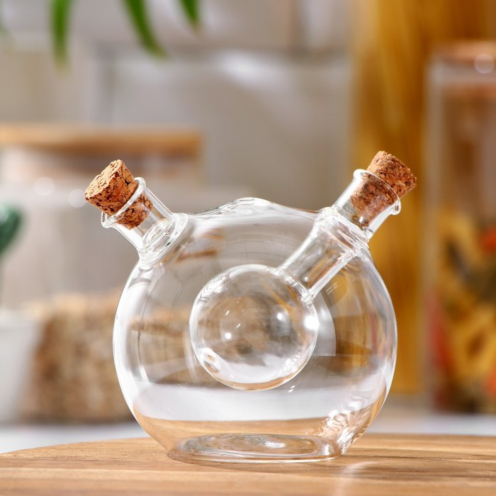 Бутыль стеклянная для соусов и масла 2 в 1 &laquo;Фьюжн. Сфера&raquo;, 180/70 мл, 8&times;8&times;8,5 см