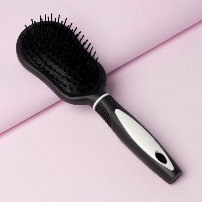 Расчёска массажная, 7 × 24 см, цвет чёрный/белый Расчёска массажная, 7 × 24 см, цвет чёрный/белый