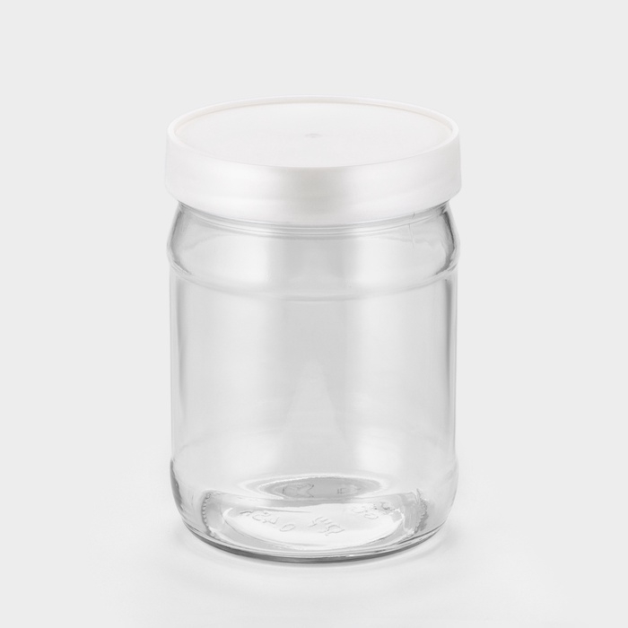 Набор стеклянных банок с серебристой полимерной крышкой, ТО-82 мм, 450 мл, 6 шт.